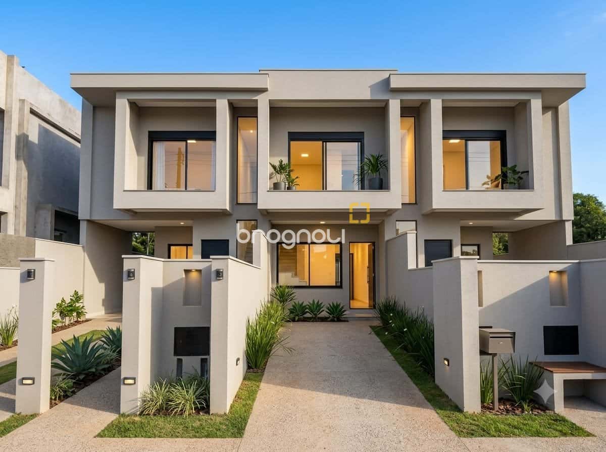 Sobrado Novo com 2 Suítes, Living Integrado e 105m² Privativos – em Canasvieiras — foto principal