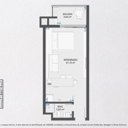 Studio Residencial com 42m², 1 quarto, 1 garagem, no bairro Jurerê Internacional em Florianópolis