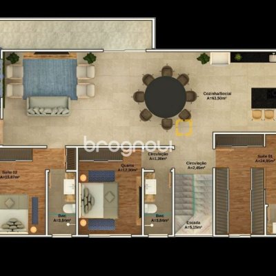 Casa com 300m², 3 quartos (sendo 2 suítes), 2 garagens, no bairro Pedra Branca em Palhoça