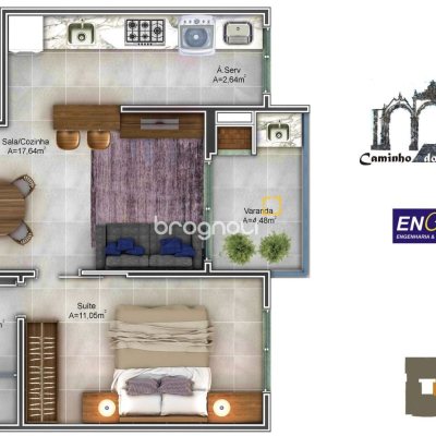 Apartamento com 44m², 1 quarto, 1 garagem, no bairro Açores em Florianópolis