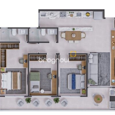 Cobertura com 177m², 3 quartos (sendo 1 suíte), 3 garagens, no bairro Campeche em Florianópolis
