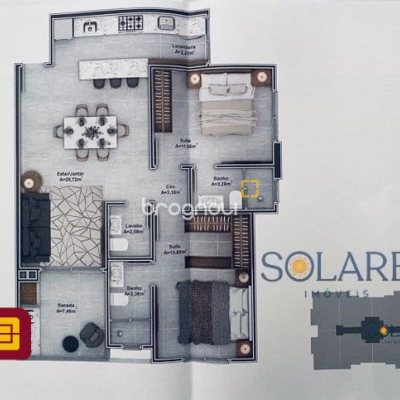 Apartamento com 85m², 2 quartos (sendo 2 suítes), 2 garagens, no bairro Cachoeira do Bom Jesus em Florianópolis