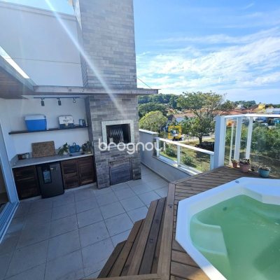 Cobertura com 142m², 3 quartos (sendo 1 suíte), 3 garagens, no bairro Campeche em Florianópolis