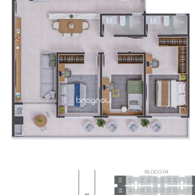 Apartamento com 105m², 3 quartos (sendo 1 suíte), 2 garagens, no bairro Campeche em Florianópolis