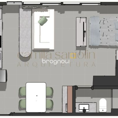 Studio com 40m², 1 quarto, 1 garagem, no bairro Centro em Florianópolis