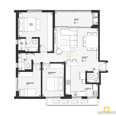 Apartamento com 107m², 3 quartos (sendo 1 suíte), 2 garagens, no bairro Centro em Florianópolis
