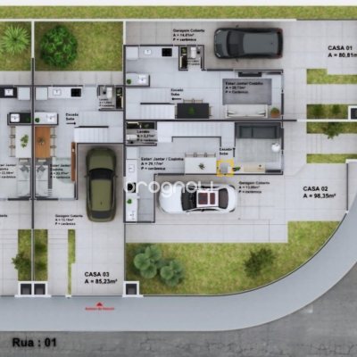 Casa com 98m², 3 quartos (sendo 1 suíte), 1 garagem, no bairro Forquilhas em São José