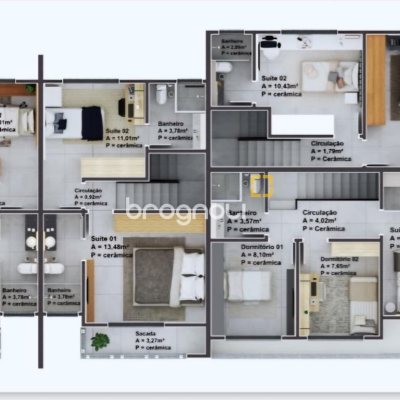 Casa com 98m², 3 quartos (sendo 1 suíte), 1 garagem, no bairro Forquilhas em São José