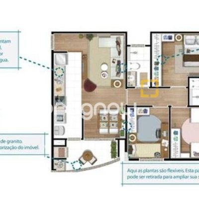 Apartamento com 88m², 3 quartos (sendo 1 suíte), 2 garagens, no bairro Jardim Cidade de Florianópolis em São José