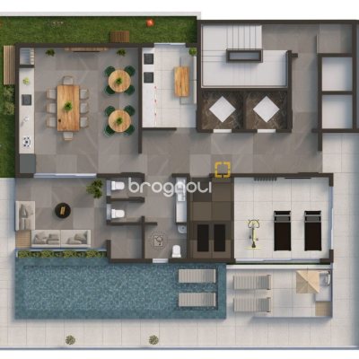 Studio com 53m², 1 quarto, no bairro Kobrasol em São José
