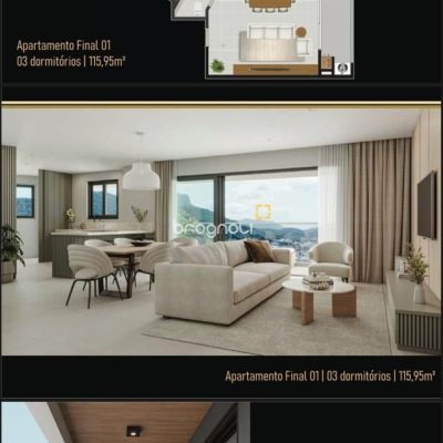 Apartamento com 115m², 3 quartos (sendo 1 suíte), 1 garagem, no bairro Pagani em Palhoça