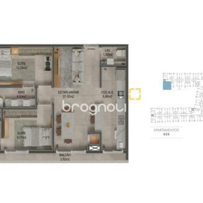 Apartamento com 79m², 2 quartos (sendo 2 suítes), 2 garagens, no bairro Jurerê Tradicional em Florianópolis