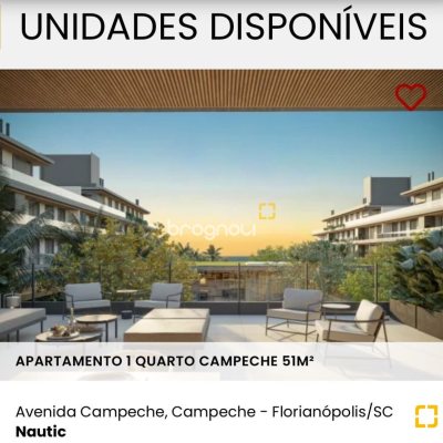 Apartamento com 51m², 1 quarto, 1 garagem, no bairro Campeche em Florianópolis