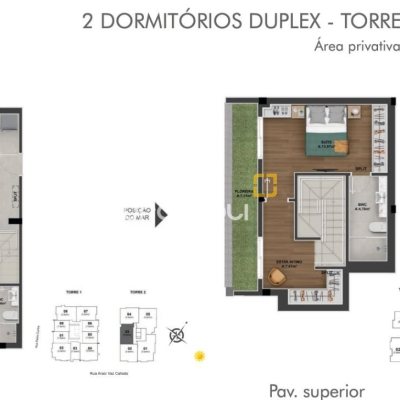 Apartamento com 111m², 2 quartos (sendo 1 suíte), 2 garagens, no bairro Estreito em Florianópolis