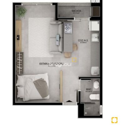 Studio com 41m², 1 quarto, 1 garagem, no bairro Campeche em Florianópolis