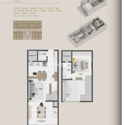 Loft com 76m², 1 quarto (sendo 1 suíte), 1 garagem, no bairro Santo Antônio de Lisboa em Florianópolis