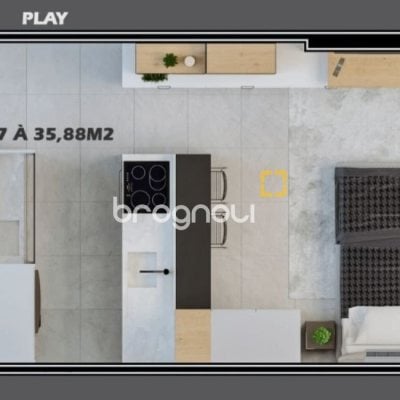 Studio com 35m², 1 quarto, 1 garagem, no bairro Trindade em Florianópolis