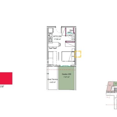Apartamento com 31m², 1 quarto, no bairro Centro em Florianópolis