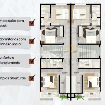 Casa com 133m², 3 quartos (sendo 1 suíte), 2 garagens, no bairro Canasvieiras em Florianópolis