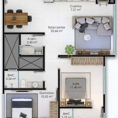 Apartamento com 73m², 2 quartos (sendo 1 suíte), 1 garagem, no bairro Ingleses em Florianópolis