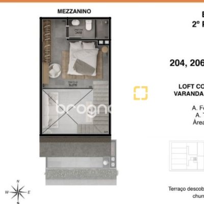 Loft com 54m², 1 quarto (sendo 1 suíte), no bairro Campeche em Florianópolis