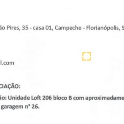 Loft com 54m², 1 quarto (sendo 1 suíte), no bairro Campeche em Florianópolis