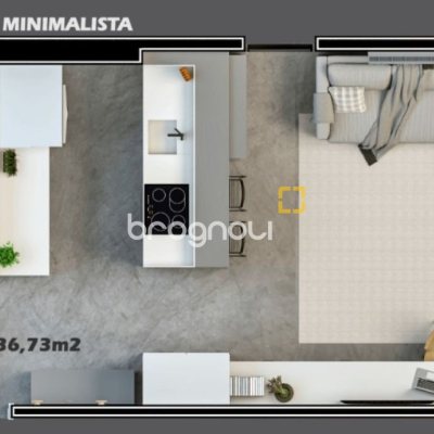 Studio com 36m², 1 quarto, 1 garagem, no bairro Trindade em Florianópolis