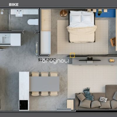 Apartamento com 52m², 1 quarto, 1 garagem, no bairro Trindade em Florianópolis