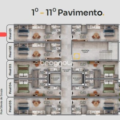 Studio com 20m², no bairro Centro em Florianópolis