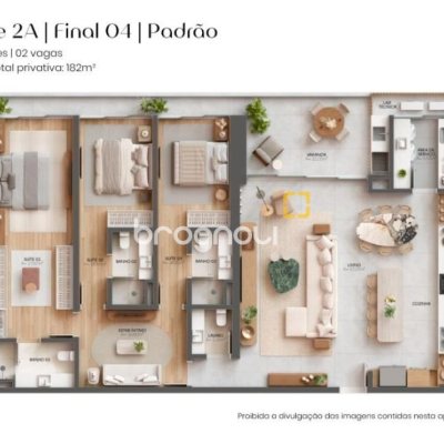 Apartamento com 181m², 3 quartos (sendo 3 suítes), 2 garagens, no bairro Jurerê Internacional em Florianópolis