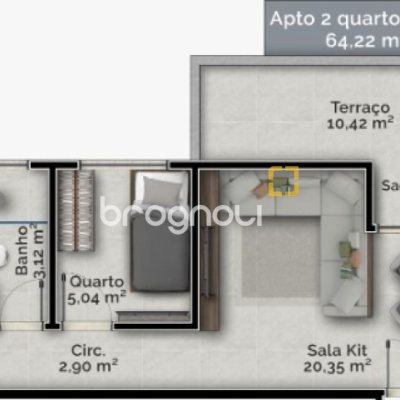 Apartamento com 64m², 2 quartos, 1 garagem, no bairro Carvoeira em Florianópolis