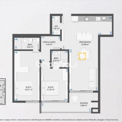 Apartamento com 97m², 2 quartos (sendo 2 suítes), 1 garagem, no bairro Jurerê Internacional em Florianópolis