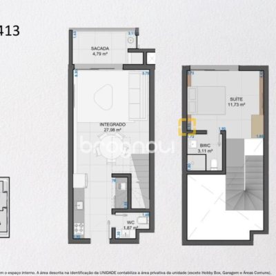 Loft com 64m², 1 quarto (sendo 1 suíte), 1 garagem, no bairro Jurerê Internacional em Florianópolis