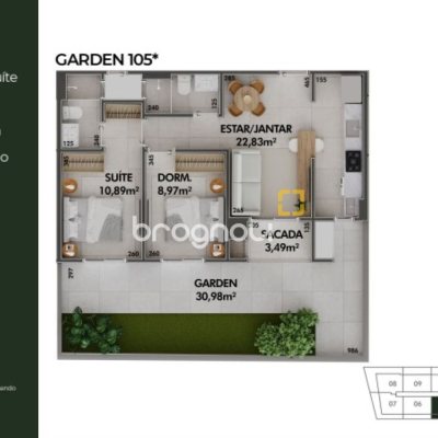 Apartamento com 93m², 2 quartos (sendo 1 suíte), 1 garagem, no bairro Cacupé em Florianópolis