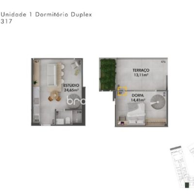 Cobertura com 61m², 1 quarto, 1 garagem, no bairro Cachoeira do Bom Jesus em Florianópolis