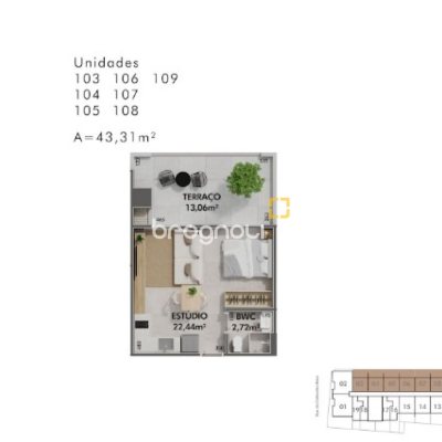 Studio com 35m², 1 quarto, 1 garagem, no bairro Cachoeira do Bom Jesus em Florianópolis