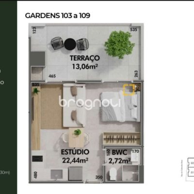 Studio com 35m², 1 quarto, 1 garagem, no bairro Cachoeira do Bom Jesus em Florianópolis