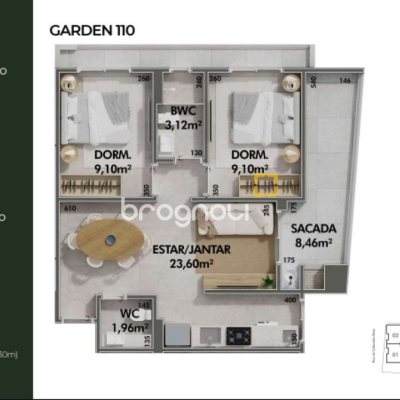 Apartamento com 66m², 2 quartos, 1 garagem, no bairro Cachoeira do Bom Jesus em Florianópolis