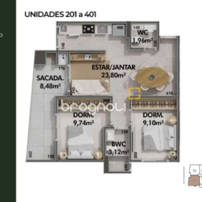 Apartamento com 33m², 1 quarto, no bairro Cachoeira do Bom Jesus em Florianópolis