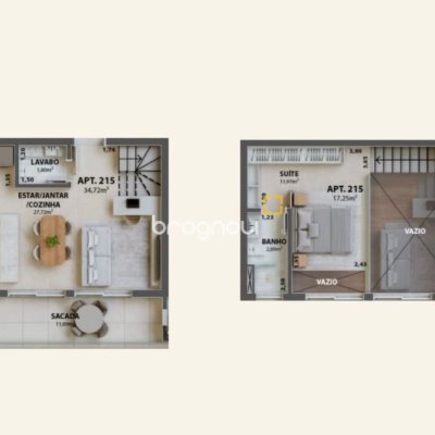 Loft com 64m², 1 quarto (sendo 1 suíte), 1 garagem, no bairro Campeche em Florianópolis