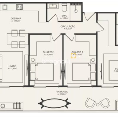 Apartamento com 97m², 3 quartos (sendo 1 suíte), 1 garagem, no bairro Morro das Pedras em Florianópolis