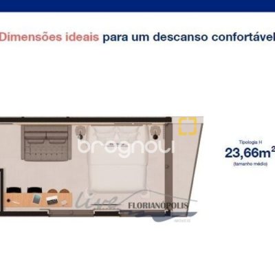 Studio com 23m², no bairro Cachoeira do Bom Jesus em Florianópolis