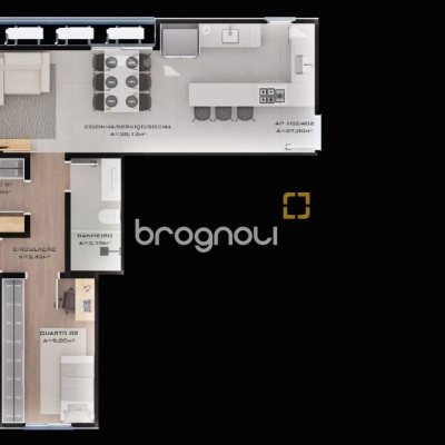 Apartamento com 91m², 3 quartos (sendo 1 suíte), 1 garagem, no bairro Centro em Palhoça