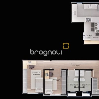 Apartamento com 91m², 3 quartos (sendo 1 suíte), 1 garagem, no bairro Centro em Palhoça
