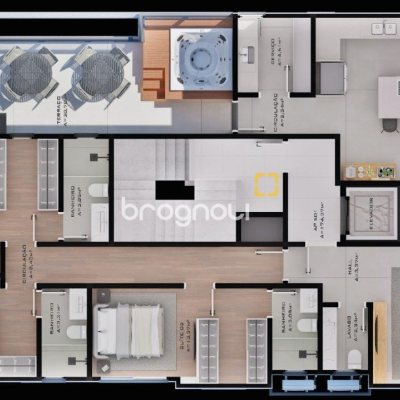 Apartamento com 118m², 3 quartos (sendo 1 suíte), 1 garagem, no bairro Centro em Palhoça