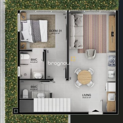 Loft com 74m², 2 quartos (sendo 1 suíte), no bairro Barra da Lagoa em Florianópolis