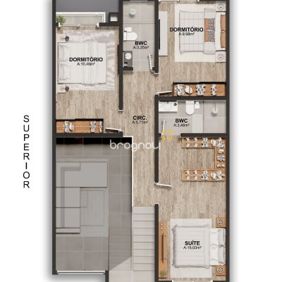 Casa de Condomínio com 152m², 3 quartos (sendo 1 suíte), 1 garagem, no bairro Beira Rio em Biguaçu