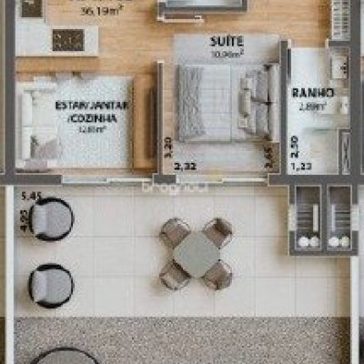 Apartamento com 69m², 1 quarto (sendo 1 suíte), 1 garagem, no bairro Campeche em Florianópolis