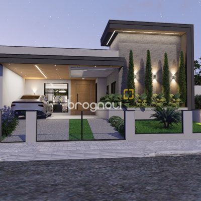 Casa com 120m², 3 quartos (sendo 1 suíte), 2 garagens, no bairro Forquilhas em São José