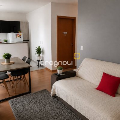 Apartamento com 47m², 2 quartos, 1 garagem, no bairro Forquilhas em São José